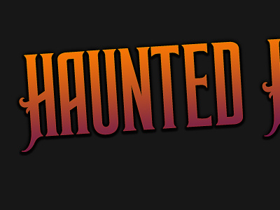 Haunted halloween orange purple typography