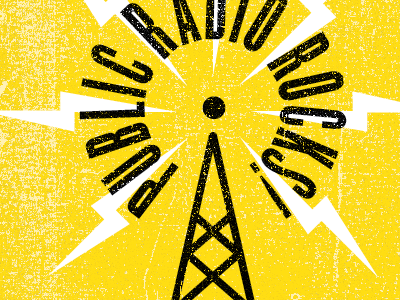 Public Radio Rocks! 50s radio texture tower vintage