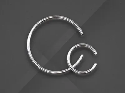 Logo Visual 3d chrome clean logo metal shiny simple