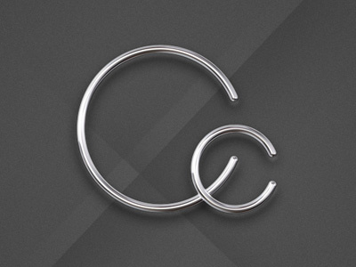 Logo Visual 3d chrome clean logo metal shiny simple