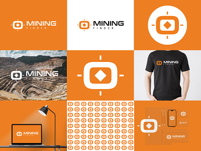 Mining Finder Logo Design accurate logo brand brand identity branding design diamond logo finder logo illustration letter logo lettermark lettermark logo logo logo design mining mining logo modern logo o o logo target logo ui