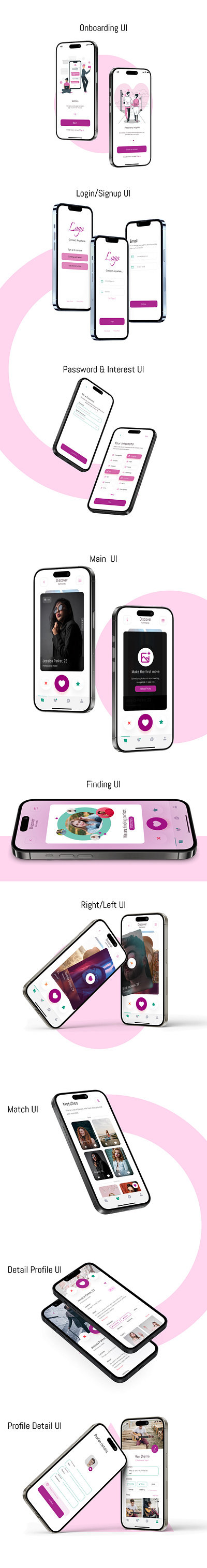 Connecting Hearts: A Bold New Take on Dating App Design app branding dailyui dating design graphic design illustration mockup ui uiux ux vector