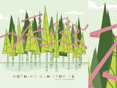 Can't Stop Us album green illustration pink trees