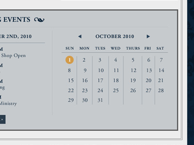 Christ Church calendar church classic gold navy religion sophisticated web website