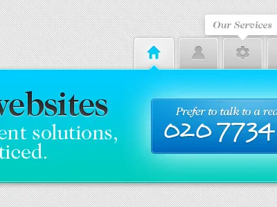 Website navigation & header buttons header icons tabs ui website