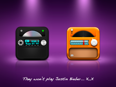 iPhone players app apple black cd cute design gui icon icons iphone itunes kawaii mac orange radio ui vinyl