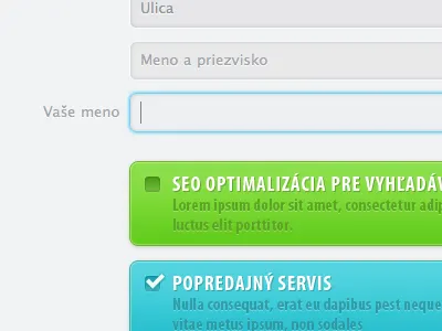 Form Mockup cyan form gray green mockup order