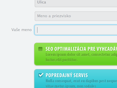 Form Mockup cyan form gray green mockup order