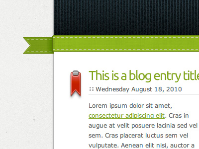 RapidWeaver theme design blog green red ribbon theme