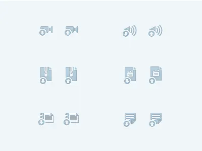 Media Icon Set blue icons media ui