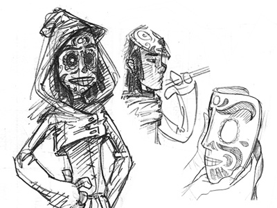 Character Design Stuff... calavera costume daruma female girl hood mask reaper sugar skull