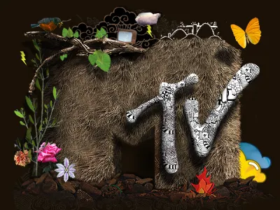 MTV dribbble fur logo mtv photo photoshop typography