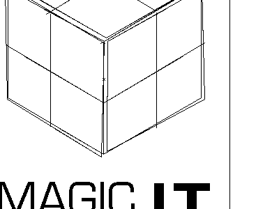 Magic it logo cube illustrator logo white wireframe