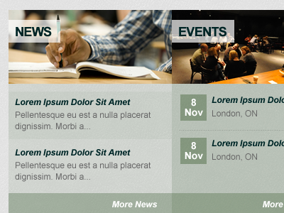 Combined News & Events Widget design events news resim web widget