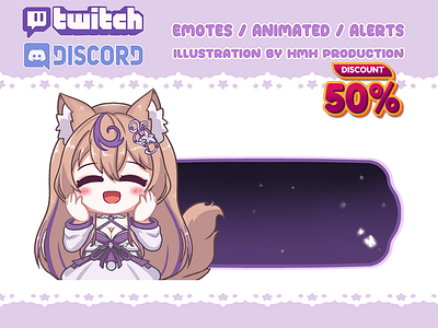 chibi twitch panels anime art chibi cute emoji gaming girl neko overlay panels stream asset streamers streaming twitch twitch panel vtuber