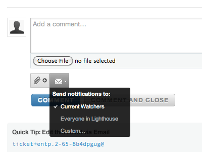 Add a comment black blue comment form lighthouse ui white