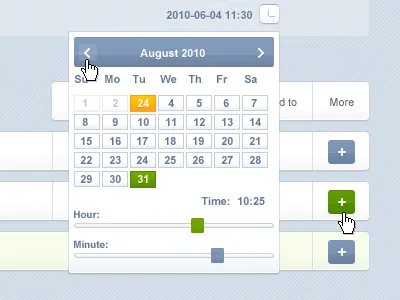 Calendar calendar days hour minute time