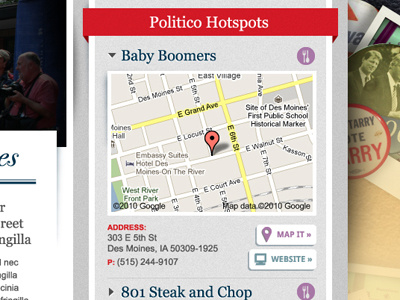 Hotspots food gray list location map red