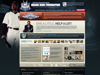 Curtis Granderson Website version 1.0 baseball blog charity concept grand kids foundation illustrator logo major league baseball mlb curtis granderson new york ny photoshop sports yankees