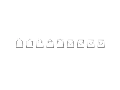 Shop progression bag icons minimal shop store white