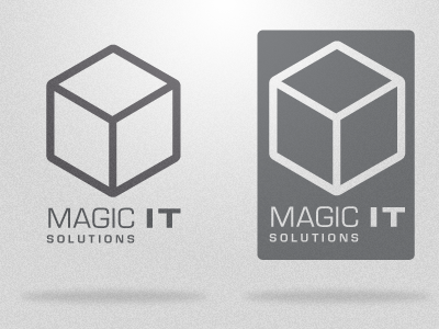 Magic IT B&W cube grey illustrator logo magic it rubiks