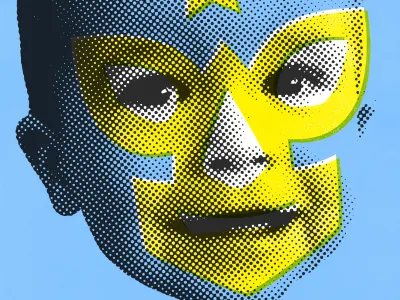 A Luche Libre birth announcement poster