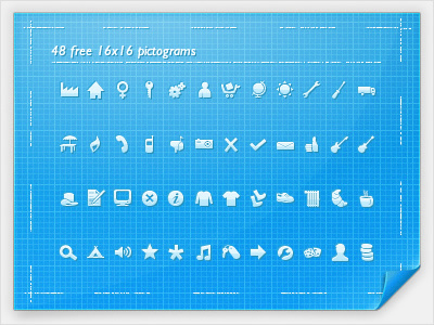 48 FREE 16x16 Pictograms blueprint download fireworks free icons illustrator pictograms vector