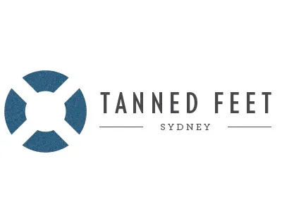 Tanned Feet Sydney australia beach branding circle identity logo ocean sea