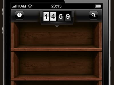 Wooden shelves flip clock gui ios iphone pingwire retina shelves wood