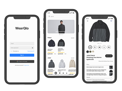 WearQLo - Fashion App UI branding cleanui minimalistdesign modernui ui