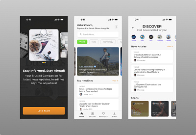 News App curatedforyou dailyui designthinking newsfeed