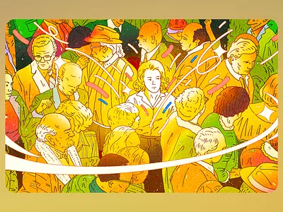 The Silent Divergence - Illustration art artist artwork bright colorful colors creative creative illustration crowd design divergence illustrate illustration inspire inspired meaningful people silence ina crowd stillness thoughts