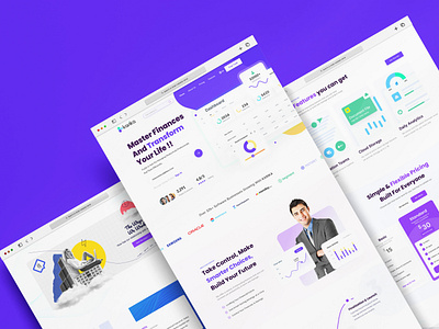 UI-UX for a Sass landing page branding design features section finance fintech fintech website graphic design interface landing page mobile design product service startup ui ux web web design web3 webpage website