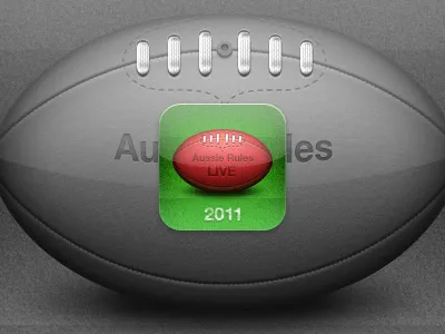 AFL Aussie Rules LIVE 2011 Icon 114px football green icon ios ipad iphone leather red sport