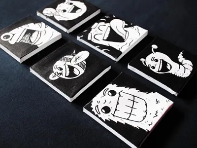 CanvasMonsters black canvas illustration monsters paint painting white