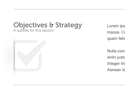 Objectives & Strategy grey icon light section shadow