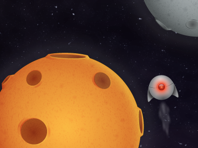 Voyager game iphone light planet red rocket scrape space