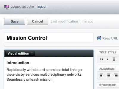 CMS Content Edit app cms form icons