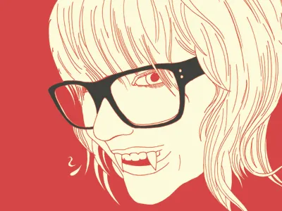 Cat illustration mike kus red