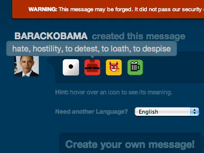 Obama hates devilish beer iconji obama webapp