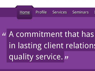 Header with quote header purple web web site website