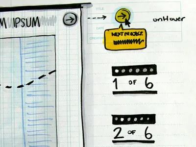 MFA Portfolio Site: Wireframe Sketch Detail drawing sketch wireframe