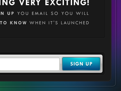 Coming Soon Page blue button coming soon sign up