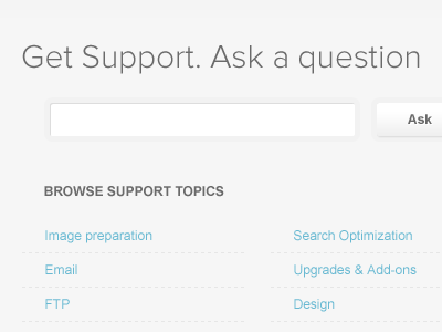 Working on a support section ... grey input proxima soft typekit typography ui