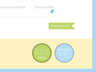 Footer banner blue circle contact green rss tweet web website yellow