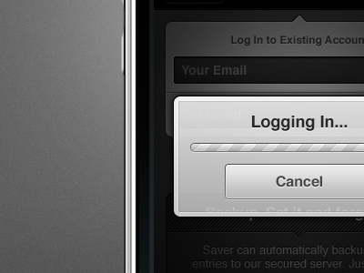 Saver. Alerts buttons iphone saver ui