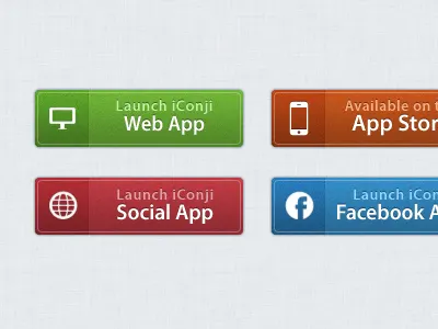 iConji App Buttons app buttons facebook web