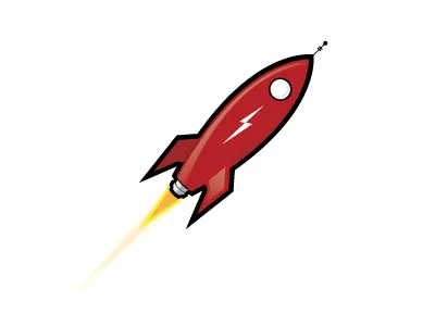 Bright Rocket Logo Final6 3 Up logo retro rocket science fiction scifi