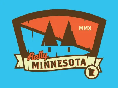 Rally Minnesota blue brown logo minnesota rally red