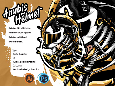 ANUBIS HELMET RIDER anubis branding creative illustration design detailed digital illustration egyp egyptian graphic artist graphic design helmet hoodie illustration illustrator rider sunmori tshirt wolf